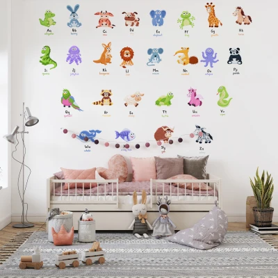Set naljepnica za zid - Abeceda životinjice