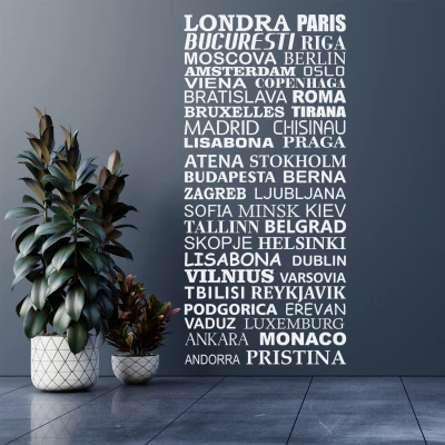 Zidna naljepnica - Glavni gradovi