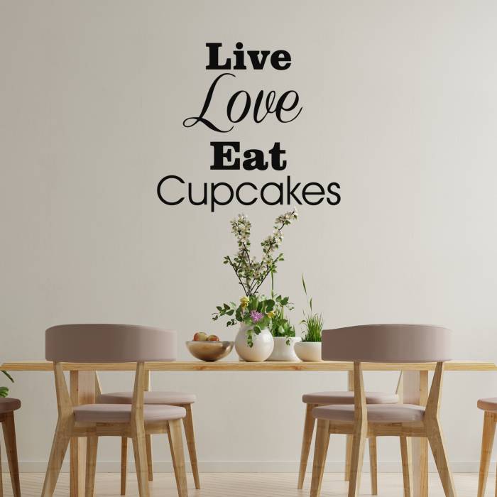 Naljepnica za zid – Live Love Cupcakes.