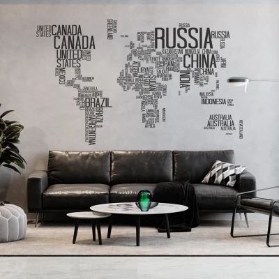 Naljepnica za zid Svjetska karta s tekstom
