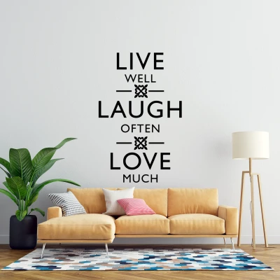 Naljepnica za zid – Live Laugh Love