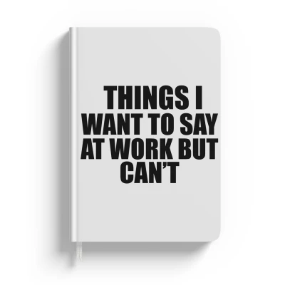 Bijela personalizirana bilježnica s tekstom