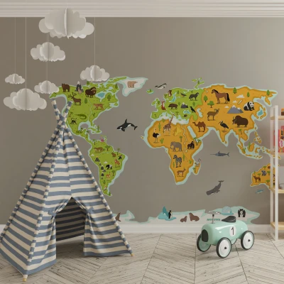 Naljepnica za dječju sobu karte svijeta