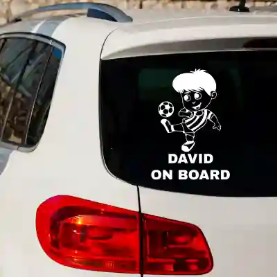 Personalizirana auto naljepnica Beba u autu - Nogometaš