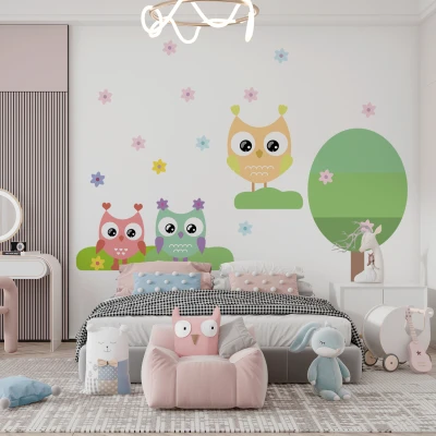 Naljepnica za zid dječje sobe - Sove