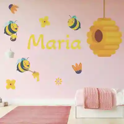 Personalizirana naljepnica za zid s pčelicama