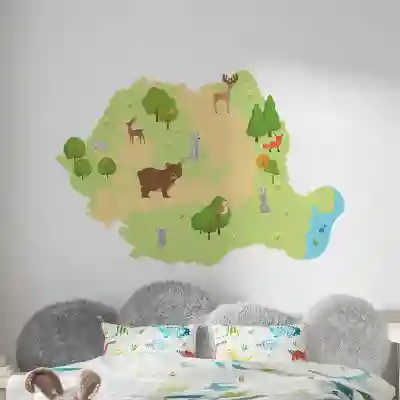 Naljepnica za zid Karta Rumunjske