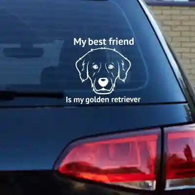 Auto naljepnica s personaliziranom porukom - Golden Retriever