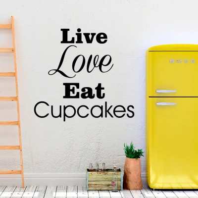 Naljepnica za zid – Live Love Cupcakes.
