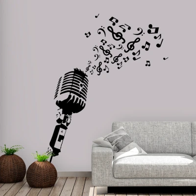 Vintage mikrofon naljepnica