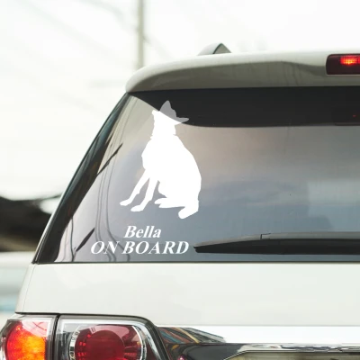 Auto naljepnica - Njemački ovčar s personaliziranim imenom