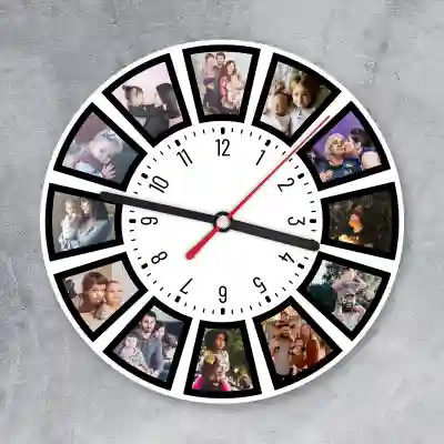 Zidni sat s obiteljskim slikama